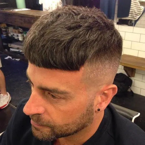 cool High Fade Caesar hairstyle for men 