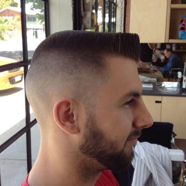 High and flat top army haircut for men 