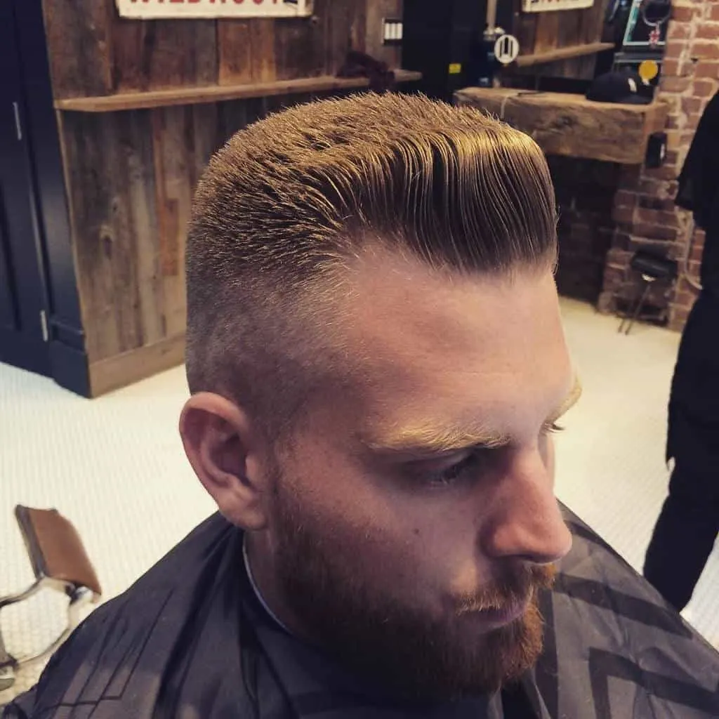 High and flat top army haircut for men 