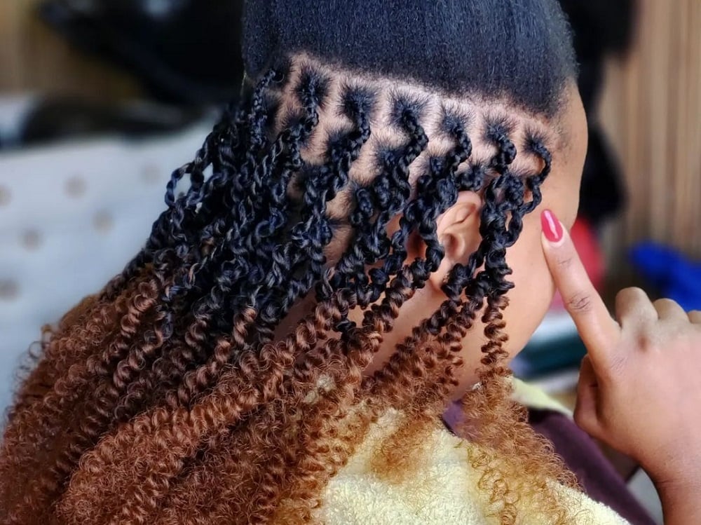 How To Install Spring Twists - Braiding the Extensions In