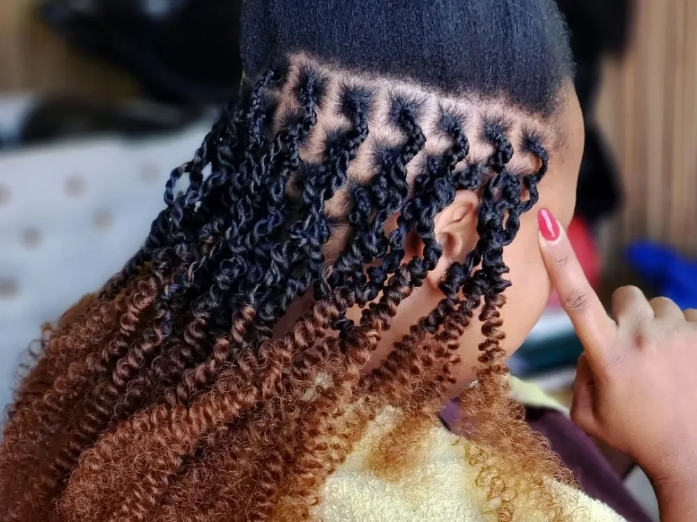 How To Install Spring Twists - Braiding the Extensions In