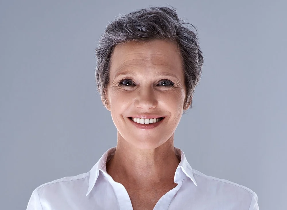 How To Wear Grey Hair Without Looking Old - Pixie Cut