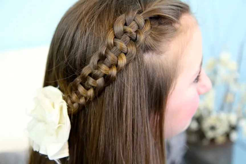 young girl four strand braids hairstyle