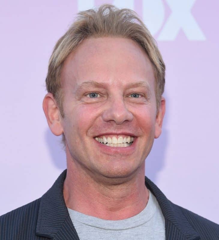 Ian Ziering with thin blonde hairstyle