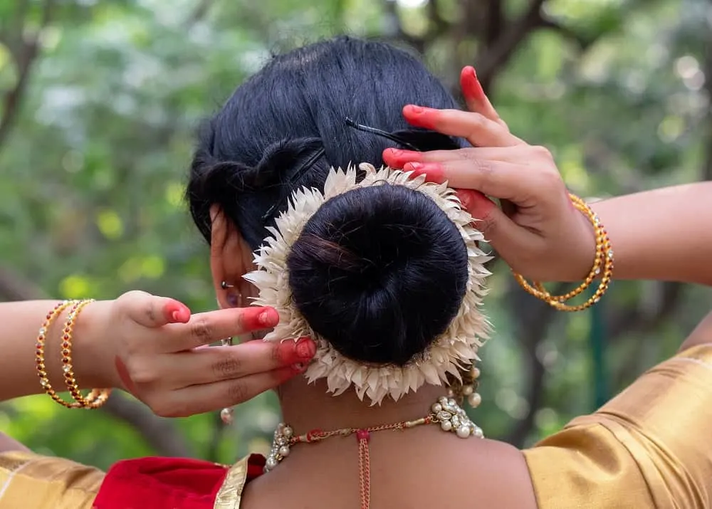 Indian bun hairstyle