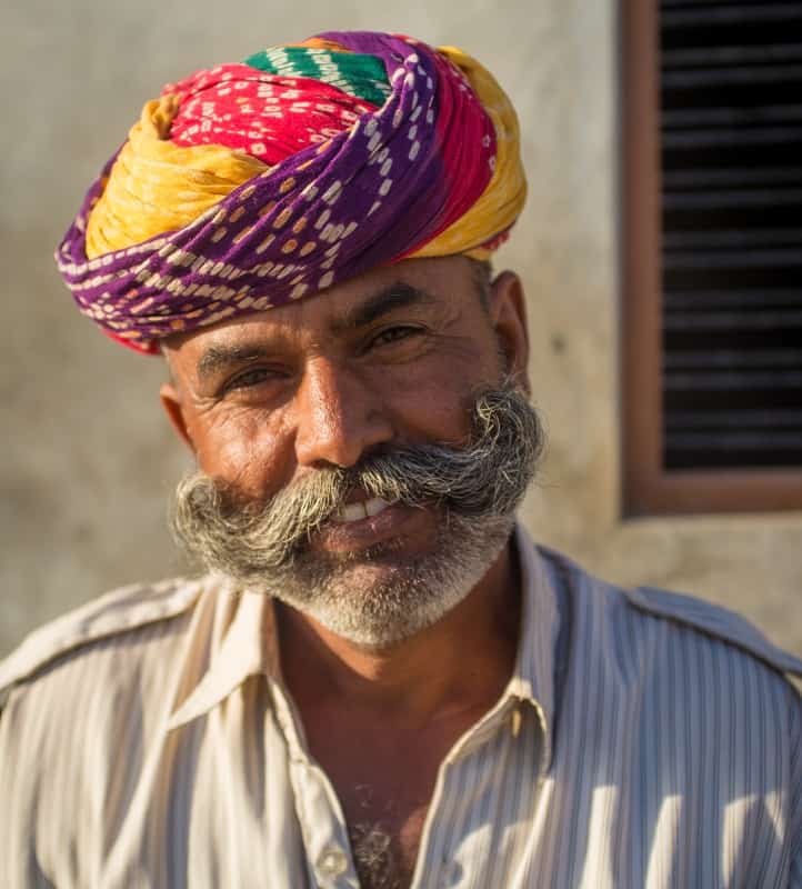 Indian man with handlebar mustache
