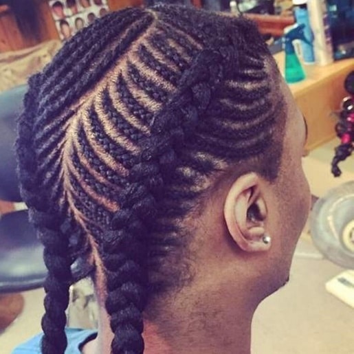 Fishtail with Individual Braids haircut for Men