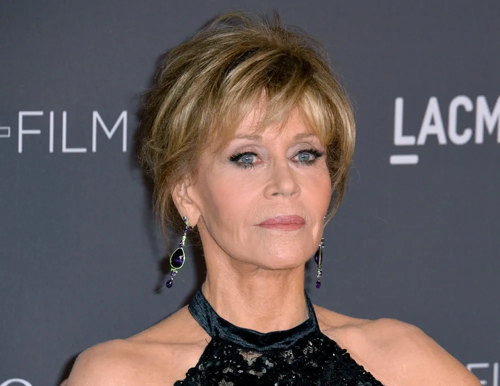 Jane Fonda hairstyle with bangs