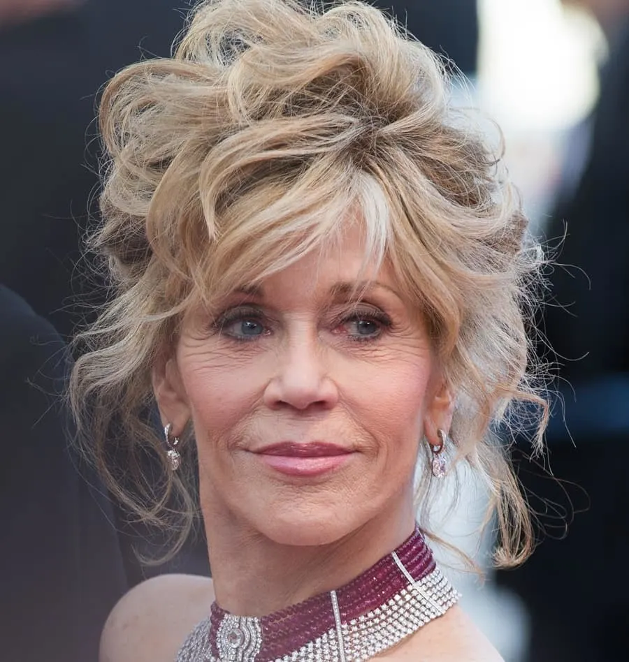 Jane Fonda's Messy Updo