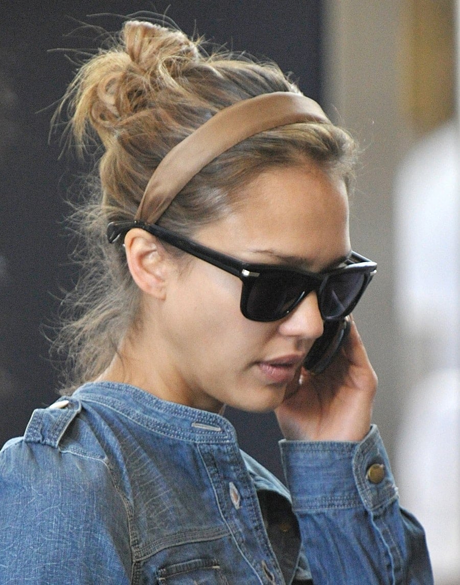 Jessica Alba Updo with Headband