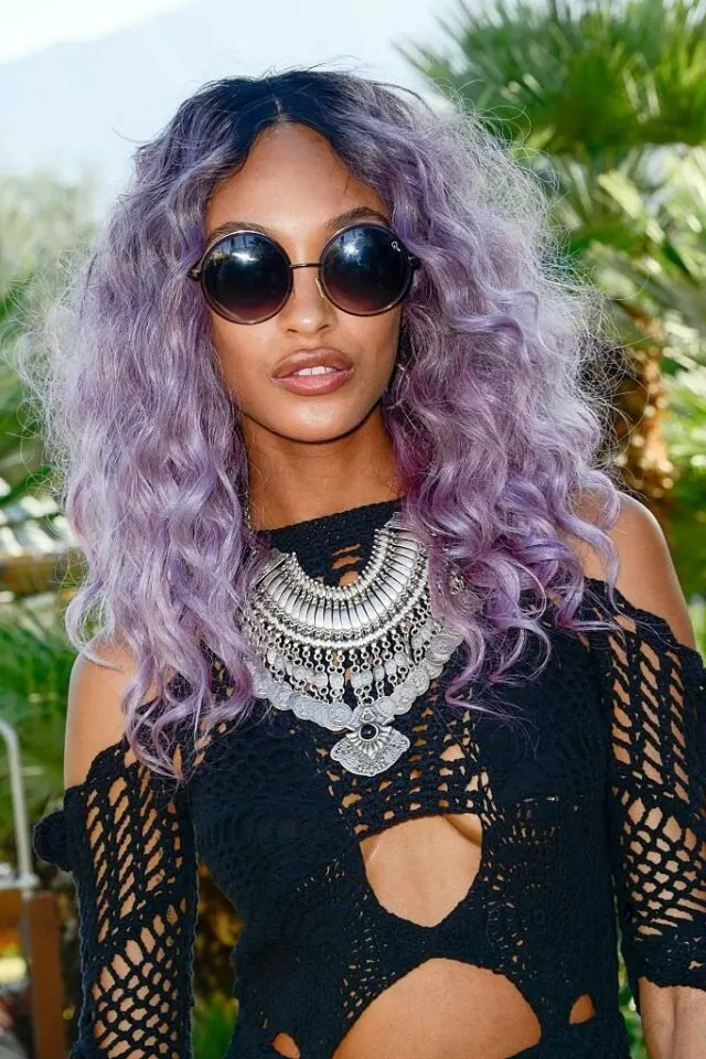 Jourdan Dunn with silver purple hair