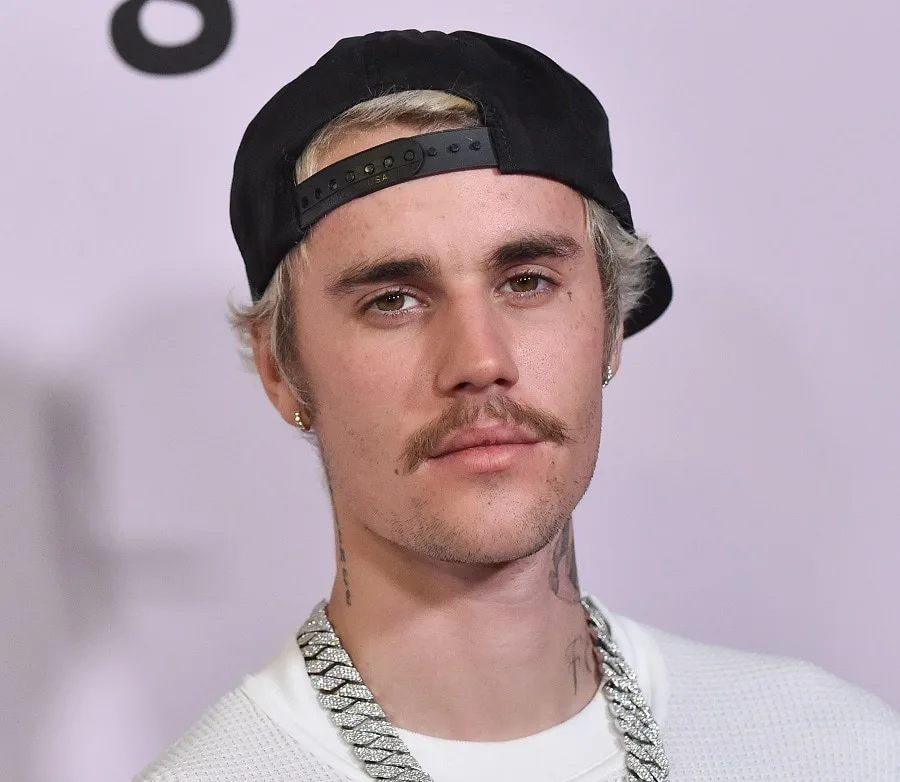 Justin Bieber With Mustache