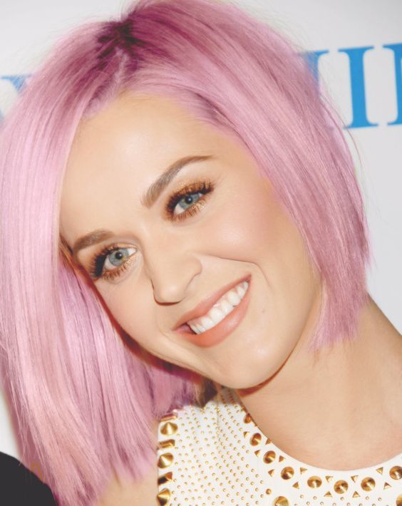 Katy Perry Soft Pink Long Bob haircut