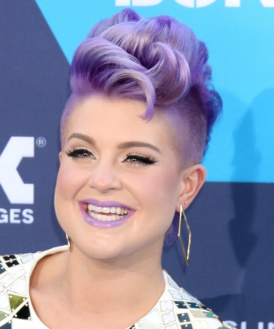 Kelly Osbourne with short purple hair