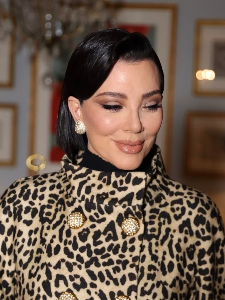 Kris Jenner sporting a sleek, slicked-back short bob