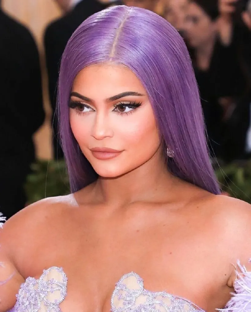 Kylie Jenner with pastel purple hair