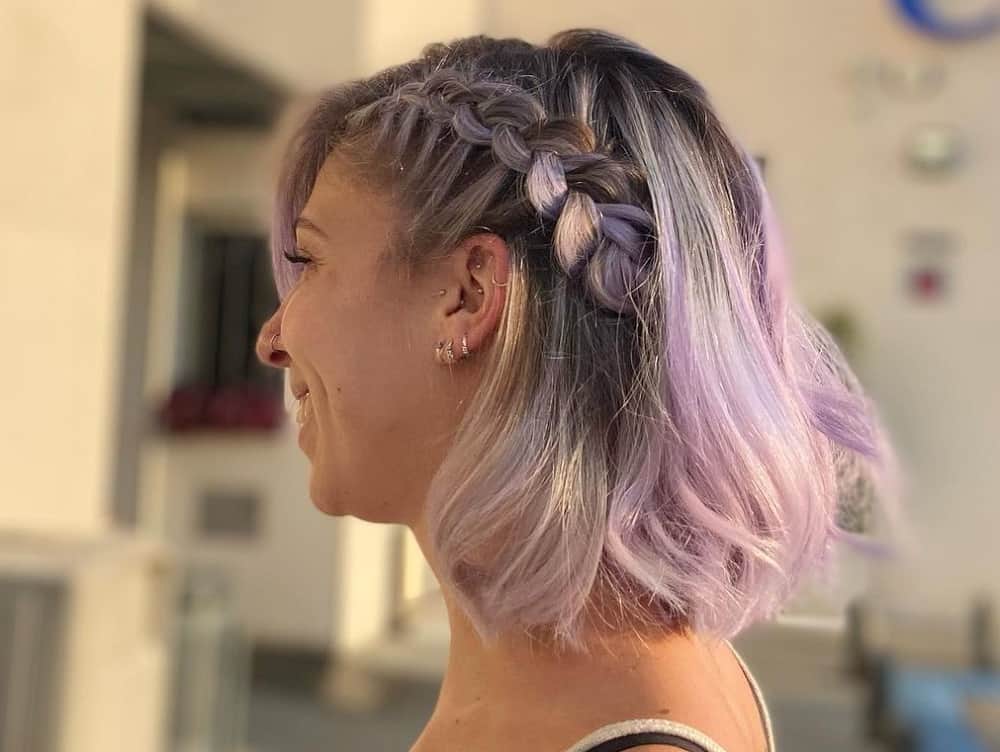 Lilac hair with braid