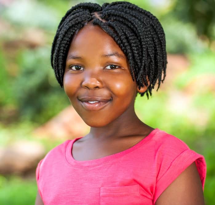 Little Black Girl's Short Hairstyle for School