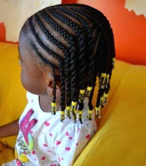 Braided Hairstyles For Little Black Girl With Beads