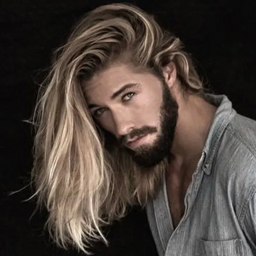 Long Blonde hairstyle for men 