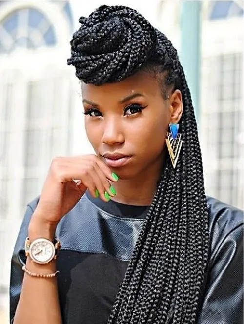 Long Box Braid Hairstyles