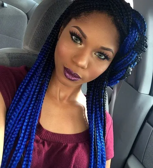 Long Box Braid Hairstyles