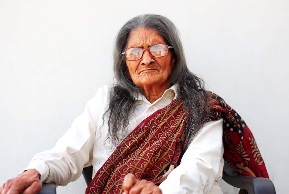 Long Hairstyle for Old Indian Women