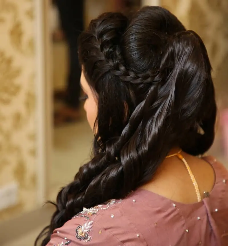 Long Half-up Hairstyle for Indian Women