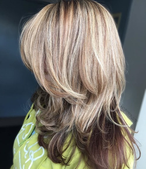 Blonde two tone Long Layered Hair Style