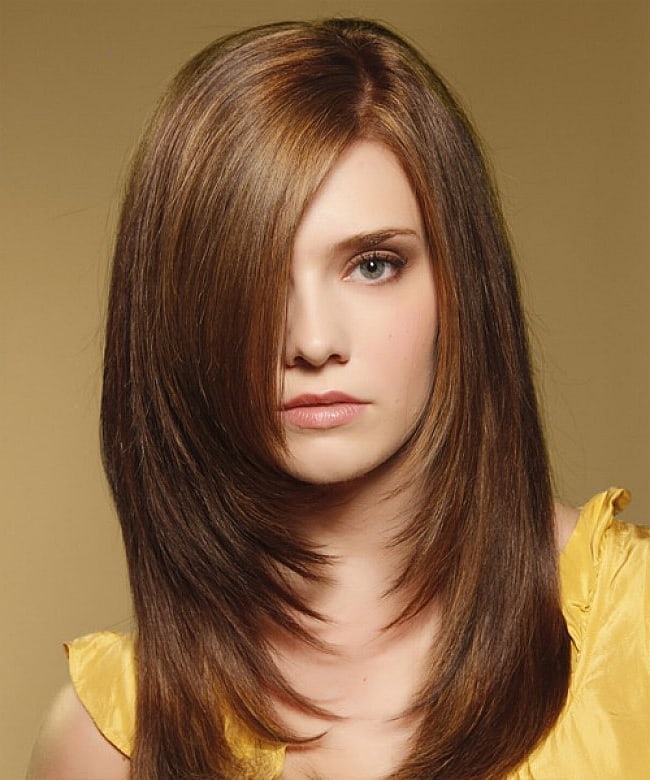 brown Long Layered Hair Style for girl