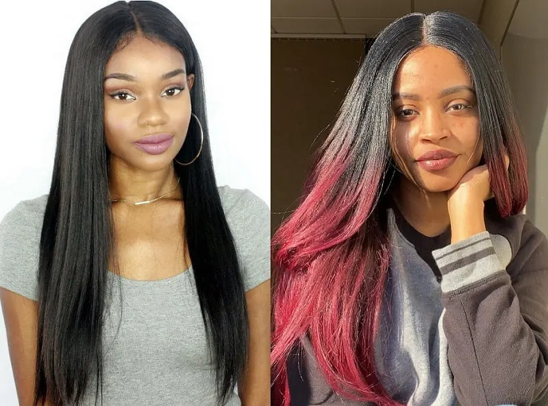 Long Straight Hairstyle for Black Women
