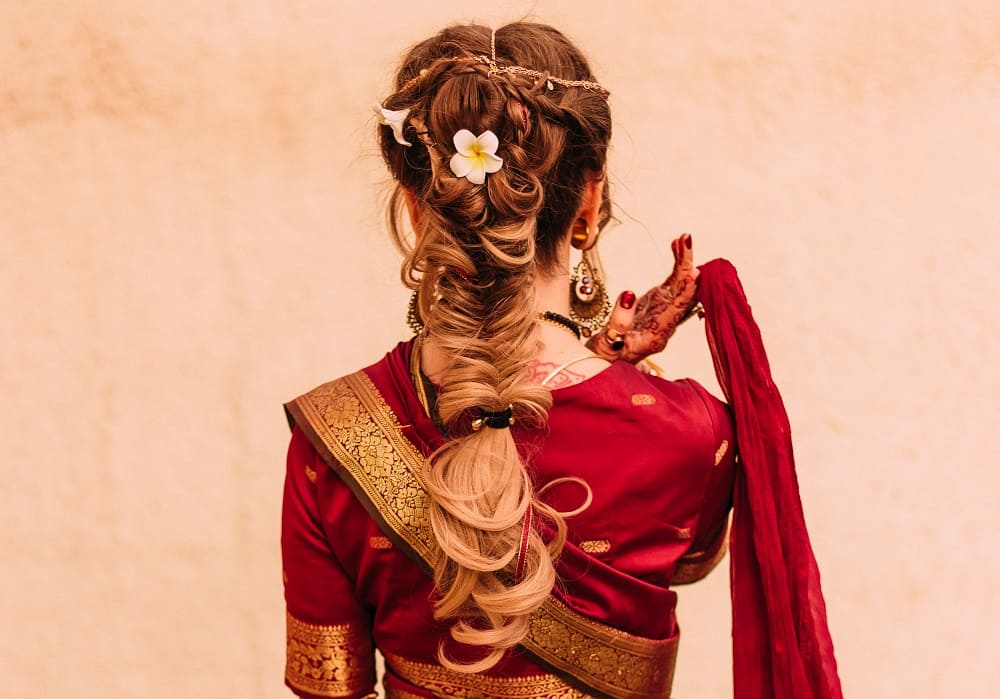 Long Traditional Hairstyle for Indian Women
