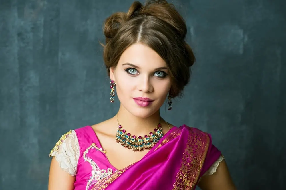 Long Updo Hairstyle for Indian Women