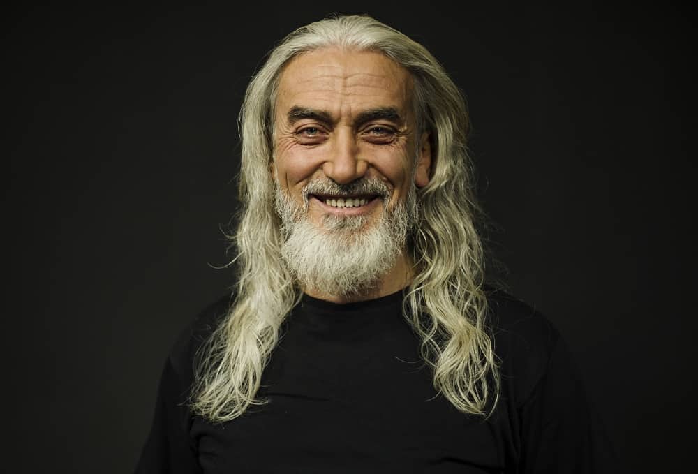 Long hairstyle for older men
