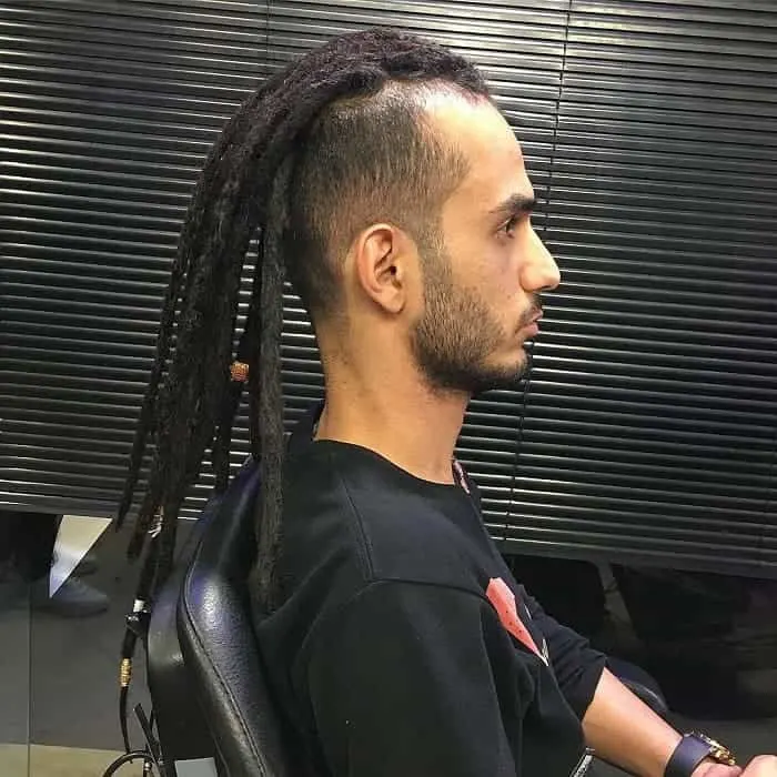 short side and long dreads on top