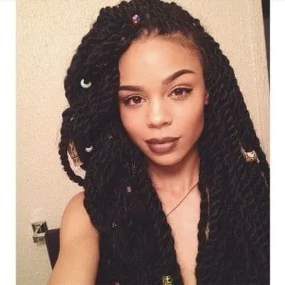 black girl Loose Two Strand Twists hairstyle 