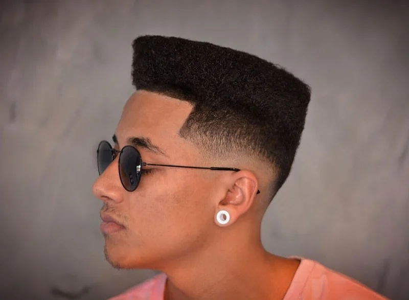 Low Burst Fade with Flat Top Mohawk