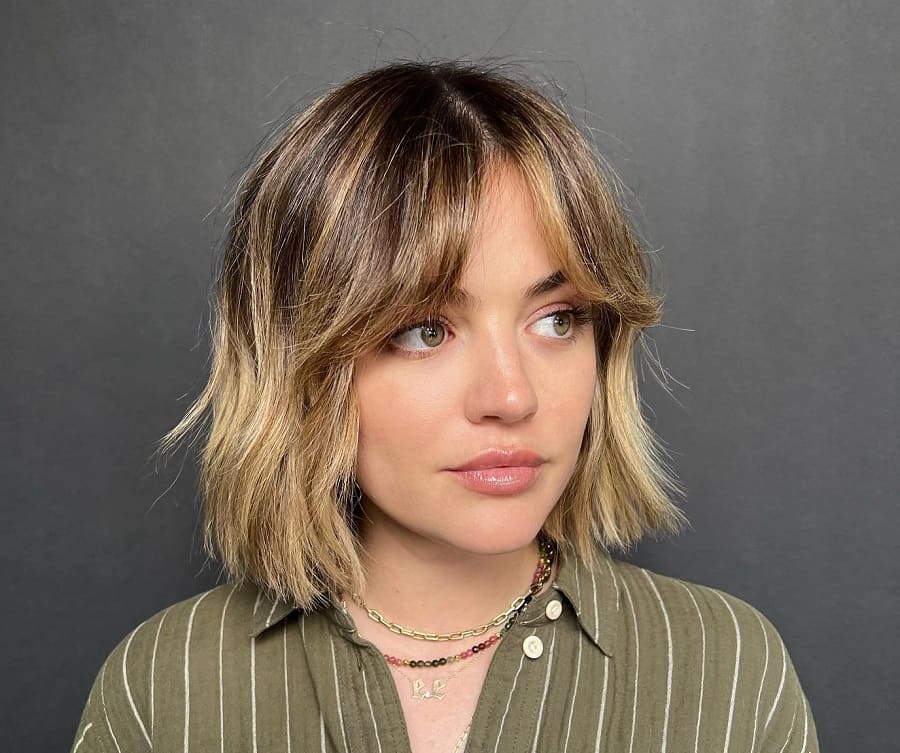 Lucy Hale With Bangs Hair