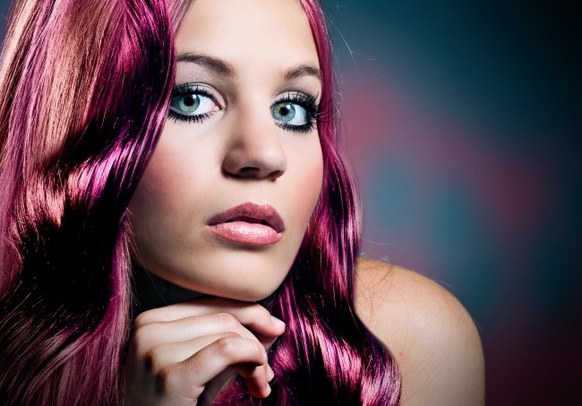 blue and magenta hair color