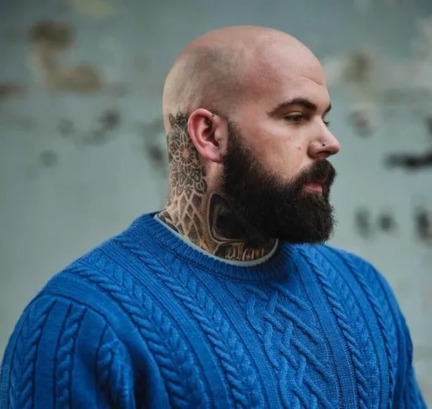 Bald Male Model Ben Whit with Beard