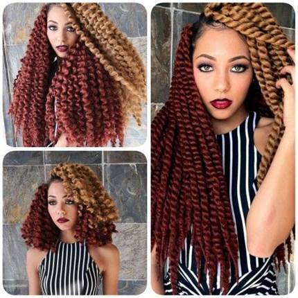 Bold brown Marely braids hairstyle