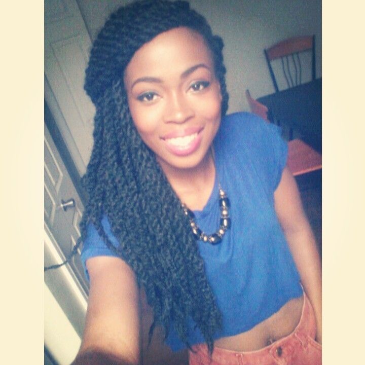 Sided Faux Hawk Marley Braid hairstyle