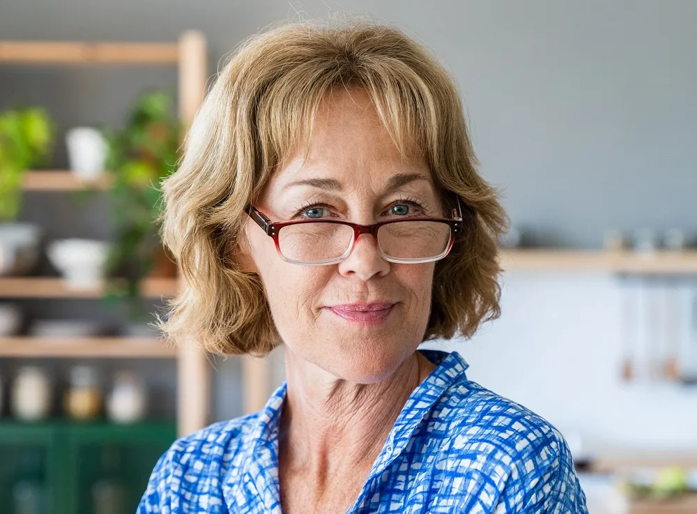Medium bob for over 60 with glasses