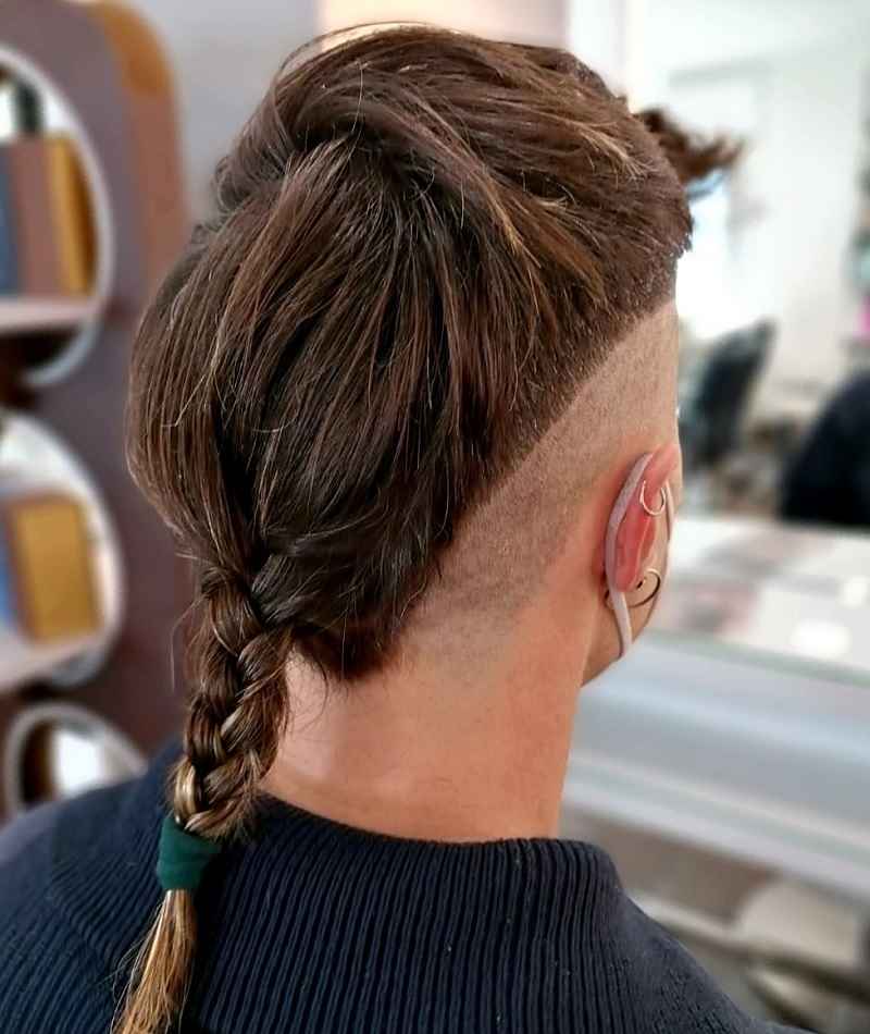 Men's Mohawk Mullet with Braid