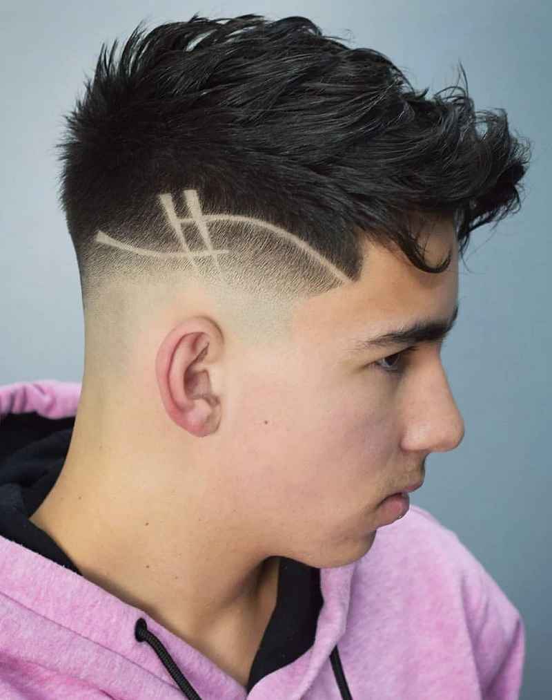 Men's Quiff Hair with Hashtag Line