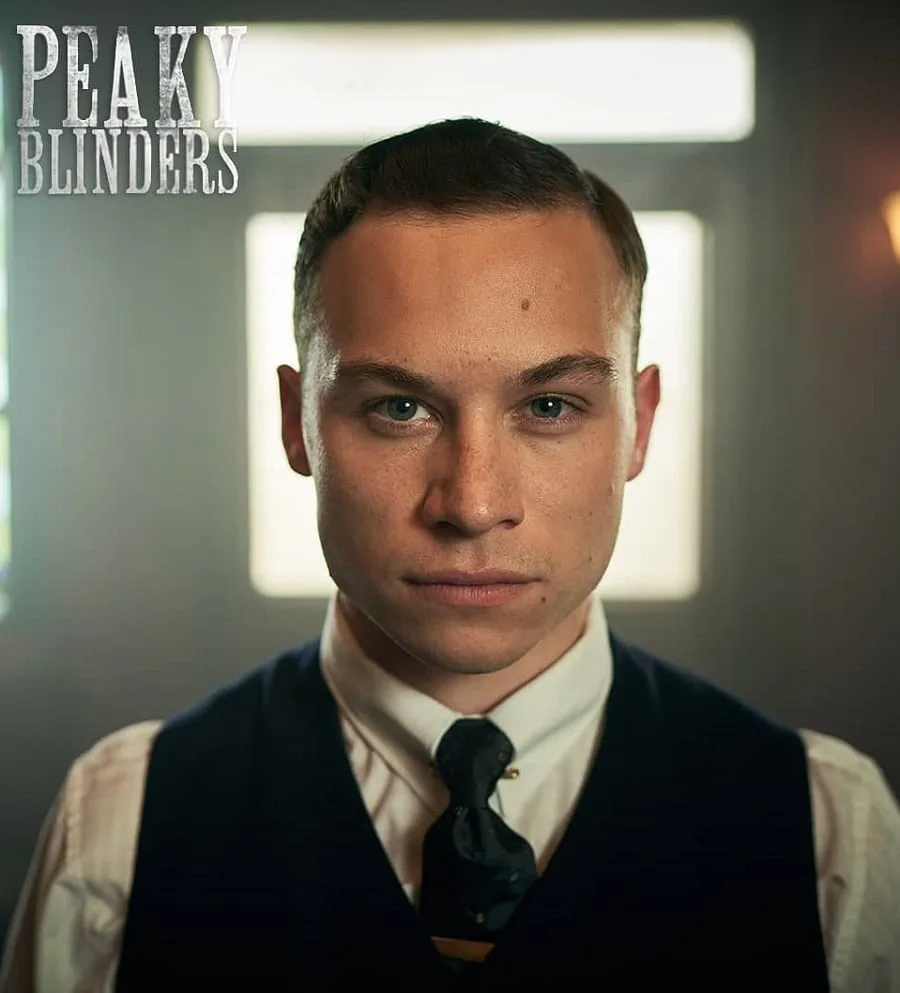 Michael Gray Side Part Hairstyle from Peaky Blinders