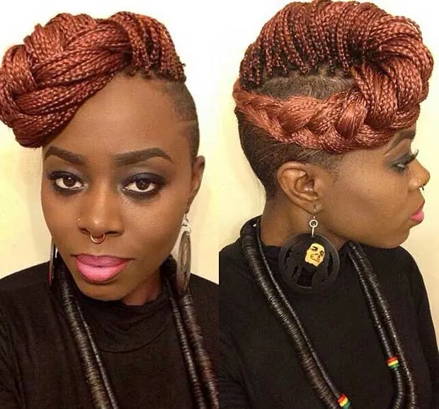 Faux Hawk micro braid styles for women