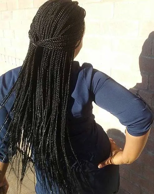 cute girl micro braids for black hair