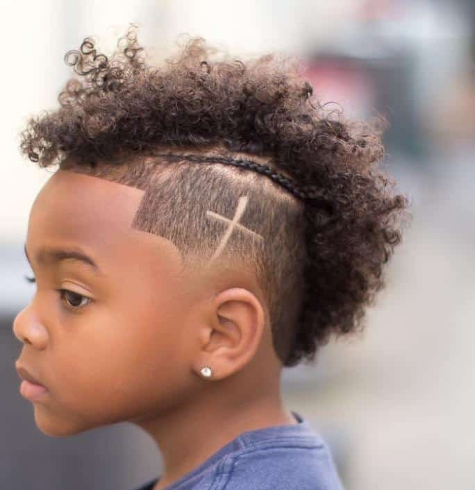 black kid's mohawk with braid