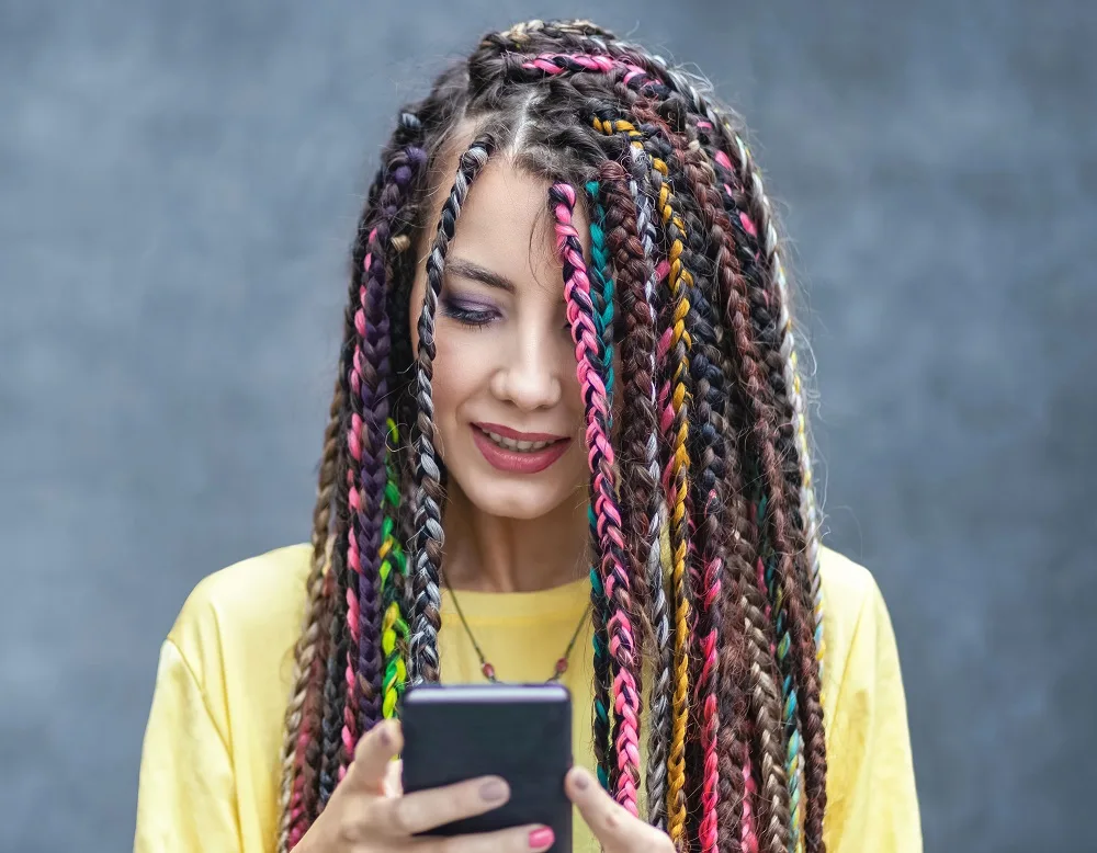 Multi-color peekaboo braids